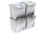 Sortibox - Set Di 4 Contenitori Per Rifiuti Da 25 Litri Ciascuno > Bianco