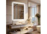 Wisfor Specchio Da Bagno A Led 70×50 Cm Specchio Da Bagno Con Illuminazione Specchio Da Parete Con Interruttore A Sfioramento Senza Nebbia Dimmerabile