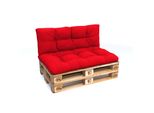 Pokar Cuscino Per Pallet Con Bella Trapuntatura Cuscino Per Divano In Pallet, Dimensioni: Set Cuscino Di Seduta 120X80 + Cuscino Di Schienale 120X40, Colore: Rosso - Impermeabile