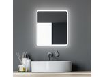 Specchio Da Bagno Con Illuminazione Talos Moon Led 40X45 Cm - Adatto A Locali Umidi Grazie Alla Cornice In Alluminio - Colore Chiaro Bianco Neutro
