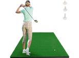 Tappeto Da Golf Costway 150 X 100 Cm 16 Mm, Tappetino Per Esercitazioni Di Golf Con 3 Tee In Gomma, Tappeto In Erba Artificiale Golf Hitting Mat, Putting Mat, Tee Mat