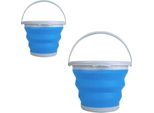 Set Di 2 - Secchio Pieghevole 10L | Secchio D'acqua Pieghevole Per Pescatori | Secchio In Silicone 24 X 31,5 Cm | Secchio Pieghevole Da Campeggio | Secchio Per La Pulizia | Secchio Per La Casa | Secchio Per La Pesca | Secchio Pieghevole, Colore [Blu]