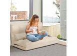Divano Letto Costway Con 2 Cuscini, Divano Letto Con Schienale Regolabile A 6 Livelli, Divano Pieghevole, Divano Da Terra Per Camera Da Letto, Soggiorno E Balcone (Beige)