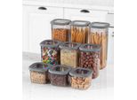 Hermia Concept, BNMPOLYAS09-51217, Scatole Portaoggetti, Set Di Scatole Portaoggetti (9 Pezzi), Antracite, Plastica, 10 X 10 X 24,5 Cm