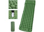 Materassino Gonfiabile Autogonfiante Con Pompa A Pedale E Cuscino, Materasso Ad Aria Impermeabile Per Esterni, 200 X 69 X 10 Cm, Verde