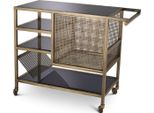 Casa Padrino Carrello Di Servizio Ottone Vintage / Grigio 85 X 40 X H. 71 Cm - Carrello Gastronomia Hotel Ristorante - Accessori Gastronomia Hotel Ristorante - Mobili