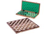 Square - Dama - 100 Caselle - Set Di Dama In Legno - Tavola 40 X 40 Cm