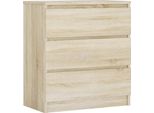 Cassettiera 3 Cassetti, Rovere Sonoma, 78 X 70 X 39 Cm