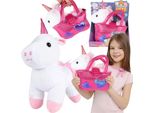 Malplay Peluche "Unicorno"" In Borsetta Morbido Animale Di Peluche A Forma Di Cavallo Per Bambini A Partire Dai 3 Anni Di Età"