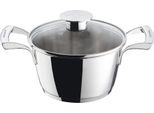 Bugatti Bugatti Pentola Da Cucina Italiana In Acciaio Inox 18/10 Con Coperchio In Vetro, Diametro 18 Cm