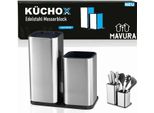 KÜChox Ceppo Di Coltelli In Acciaio Inox Senza Coltelli Organizzatore Di Utensili Da Cucina, Non Attrezzato 2In1