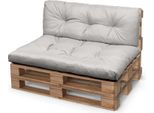Set Di Cuscini Per Pallet 120X80 Cm Grigio - Cuscini Impermeabili Per Seduta E Schienale Su Europallet - Cuscino Per Esterni OEKO-TEX Resistente Ai Raggi Uv