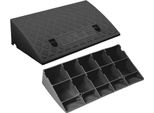 Set Di 2 - Rampa Carrabile 50X27X7 Cm | Rampa Per Marciapiede | Cuneo Carrabile | Rampa Per Sedia A Rotelle | Rampa Di Soglia Per Moto, Auto, Sedia A Rotelle, Rimorchio, Carriola | Ausilio Carrabile - Rampa In Plastica | Rampa Per Soglia Porta