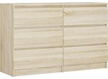 Cassettiera 6 Cassetti, Colore: Rovere Sonoma, 120 X 78 X 39 Cm