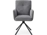 Sedia Da Pranzo Casadolce Kalan, Set Di 2, Grigio, 57X66X93 Cm, Imbottita, Girevole A 180°, Sedile A Molle Insacchettate, Gambe In Metallo, Portata Massima 120 Kg
