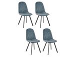 Casadolce Sedia Da Pranzo Columbiad, Set Di 4, Petrolio, 45X55X89 Cm, Imbottita, Cuciture Decorative, Gambe In Metallo, Carico Massimo 120 Kg