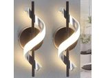 Zmh 2 Pezzi Led Lampada Da Parete Per Interni Soggiorno Lampada Da Parete Moderna - 7W Lampada Da Letto Illuminazione Da Parete Camera Da Letto Lampada Da Notte In Design A Spirale 3000K Bianco Caldo Lampada Da Corridoio Per Scale Studio