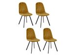 Casadolce Sedia Da Pranzo Columbiad, Set Di 4, Curcuma, 45X55X89 Cm, Imbottita, Cuciture Decorative, Gambe In Metallo, Carico Massimo 120 Kg