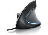 Mouse Ergonomico Csl A Filo, Destro, Ottico, Usb Type-A, 1600 Dpi, Prevenzione Del Braccio Del Mouse/Gomito Del Tennista (Rsi), Nero