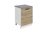 Base Da Cucina Belini, Base Da Cucina Larga 60 Cm. Base Per Cucina Sd Con Piano Di Lavoro. Mobile Da Cucina A 1 Anta, Rovere Sonoma