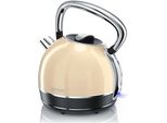Bollitore Arendo Dal Design Retrò, 2200 Watt, Bollitore In Acciaio Inox Da 1,7 Litri, Filtro Anticalcare Sostituibile, Spegnimento Automatico, Beige