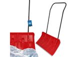 Kotarbau® Pala Da Neve Con Ruote Pala Da Neve 80 Cm Vassoio Per Neve Con Bordo In Profilo Di Alluminio Pala Da Neve Con Manico In Metallo Rosso Lama Da Neve