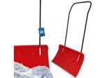 Kotarbau® Pala Da Neve Con Ruote Pala Da Neve 80 Cm Vassoio Per Neve Con Bordo In Profilo Di Alluminio Pala Da Neve Con Manico In Metallo Pratica Pala Da Neve Rossa