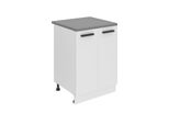Base Da Cucina Belini, Base Da Cucina Larga 60 Cm. SD2 Base Per Cucina Con Piano Di Lavoro. Mobile Da Cucina A 2 Ante, Bianco Opaco