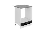 Base Da Cucina Belini, Base Da Cucina Larga 60 Cm. Base Per Cucina Sdp Con Piano Di Lavoro. Mobile Da Cucina Senza Anta, Con Cassetti, Nero Lucido