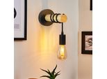 Zmh Lampada Da Parete Vintage Da Interno Industriale - Faretto Da Parete In Legno Nero Retrò In Metallo Con E27 1 Fiamma Spot Da Parete Per Camera Da Letto, Cucina, Sala Da Pranzo, Soggiorno, Corridoio, Studio Ufficio