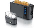 Set Per La Colazione Arendo In Grigio - Cuociuova E Tostapane A Fessura Lunga In Acciaio Inox