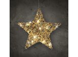 Stella Led 30 Cm In Oro - Da Appendere Con Batteria / Timer
