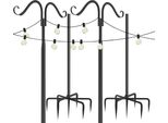Wisfor 2 Pcs Gancio Da Pastore Da Giardino Palo Da Giardino In Metallo Con Gancio Palo Per Lanterna Per Gabbie Per Uccelli, Luci Solari, Lanterne, Matrimoni, Cesti Per Piante