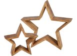 Stella Da Appoggio In Mango - Set Di 2 / 30 + 20 Cm - Decorazione In Legno