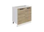 Base Da Cucina Belini, Base Da Cucina Larga 80 Cm. Base Per Cucina Sd Senza Piano Di Lavoro. Mobile Da Cucina A 2 Ante, Rovere Sonoma