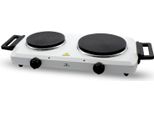 Lentz Piastra Doppia 1500 Watt + 1000 Watt Piano Cottura TÜV Testato Qualità Di Marca Incluso Maniglie Bianco