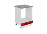 Base Da Cucina Belini, Base Da Cucina Larga 60 Cm. Base Per Cucina Sdp Con Piano Di Lavoro. Mobile Da Cucina Senza Anta, Con Cassetti, Rosso Lucido