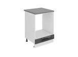 Base Da Cucina Belini, Base Da Cucina Larga 60 Cm. Base Per Cucina Sdp Con Piano Di Lavoro. Mobile Da Cucina Senza Anta, Con Cassetti, Argento Lucido