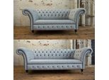 Designer Nuovi Divani Imbottiti Tessuti Divano Chesterfield 3 Posti + Divano 2 Posti
