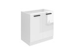 Base Da Cucina Belini, Base Da Cucina Larga 80 Cm. Base Per Cucina Sd Senza Piano Di Lavoro. Mobile Da Cucina A 2 Ante, Bianco Lucido