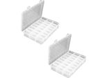 Set Di 2 - Scatola D'assortimento Con 24 Scomparti | Caricatore Di Minuteria - Scatola Di Stoccaggio Per Pescatori, Esche In Plastica - Organizzatore | Scatola Di Smistamento Con Scomparti | Scatola Di Minuteria Con Coperchio | Scatola A Vite [Impilabile]