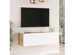 Tavolo Tv 'Lapinlahti' 100 X 31,5 X 29,5 Cm Rovere Rustico / Bianco