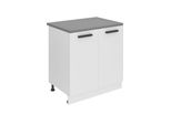 Base Da Cucina Belini, Base Da Cucina Larga 80 Cm. Base Per Cucina Sd Con Piano Di Lavoro. Mobile Da Cucina A 2 Ante, Bianco Opaco