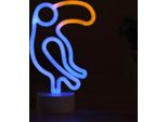 Luce Led Neon, Lampada Da Appoggio Decorativa, Uccello Blu Arancione, Circa 23,5 X 13,5 X 8,5 Cm