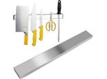 Set Di 2 Binari Magnetici Autoadesivi 40 Cm - Binario Portacoltelli In Acciaio Inox Senza Foratura | Binario Magnetico Per Attrezzi E Utensili Da Cucina | Binario Portautensili Con Nastro Adesivo | Portacoltelli Da Parete | Portautensili