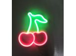 Luce Led Neon, Luce Decorativa A Batteria Usb, Rosso Ciliegia Verde, Circa 30 X 17,5 Cm