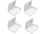 Set Di 4 Scatole Di Assortimento Con 24 Scomparti | Magazzino Per Minuteria - Scatola Per Pescatori, Esche In Plastica - Organizzatore | Scatola Di Smistamento | Scatola Per Minuteria Con Coperchio | Scatola Per Viti [Impilabile]