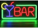 Luce Led Neon, Applique Decorativa, Bar Verde Blu Rosso, Circa 42 X 22 X 2 Cm