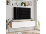Tavolo Tv 'Lapinlahti' 140 X 31,5 X 29,5 Cm Rovere Rustico / Bianco
