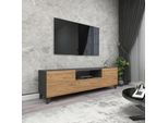 Mobile Tv 'Torsby' A 3 Ante 140 X 30 X 46 Cm Antracite / Look Rovere